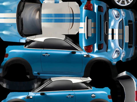 Generic Small City car v3 3D Model