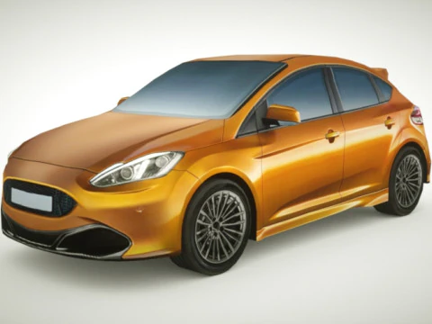 Coche gen&eacute;rico de ciudad peque&ntilde;a v4 Modelo 3D