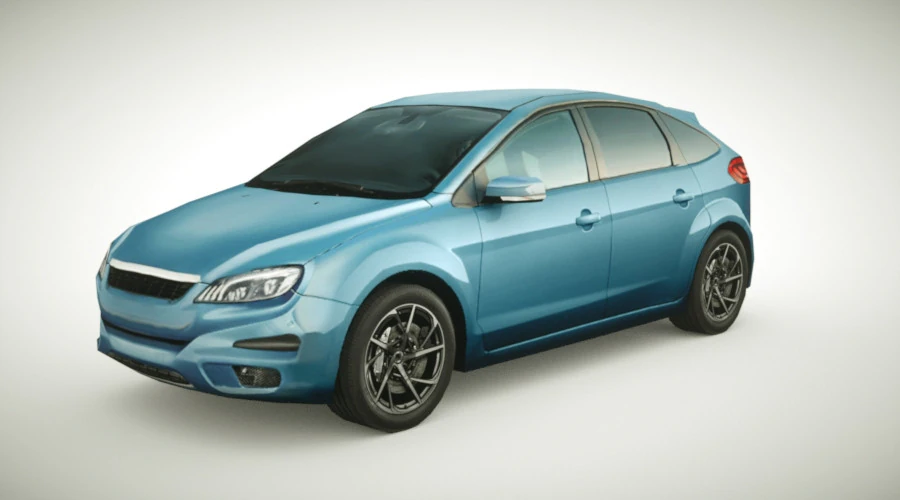 Generic Small City car v5 3D Model .c4d .max .obj .3ds .fbx .stl .blend