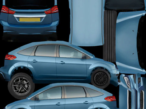 Generic Small City car v5 3D Model