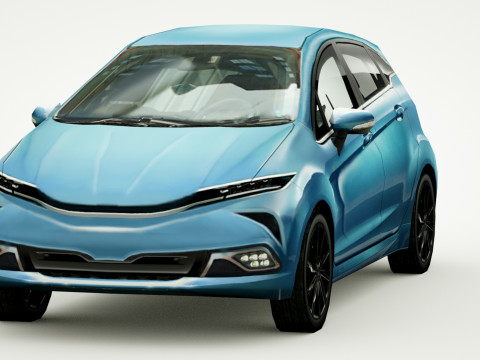 Generic small city Car v6 3D 模型