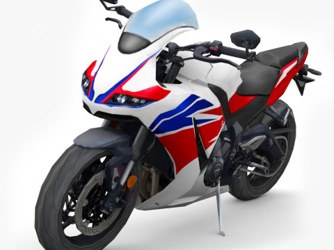 Generic Sportbike Motorcycle 01 3D 模型
