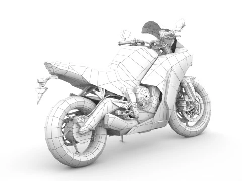 Og&oacute;lny motocykl sportowy 01 Model 3D