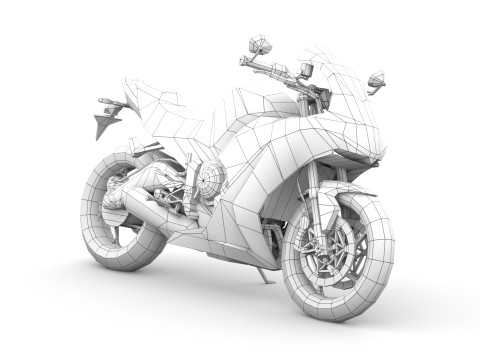 Generic Sportbike Motorcycle 01 3D Модель
