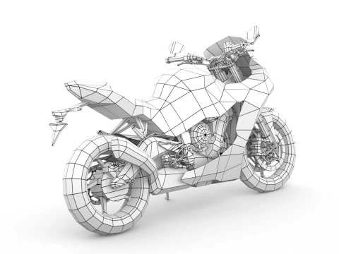 Motocicleta Sportbike Gen&eacute;rica 02 Modelo 3D