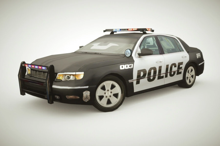 Generic Police Sedan v2 3D Model .c4d .max .obj .3ds .fbx .stl .blend 