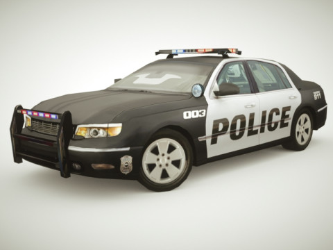 Generic Police Sedan v2 3D मॉडल