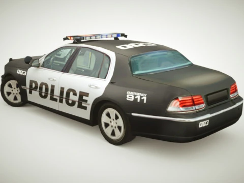 Generic Police Sedan v2 3D Model