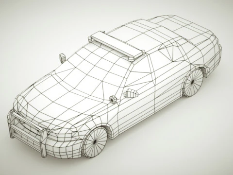 Generic Police Sedan v2 3D Model