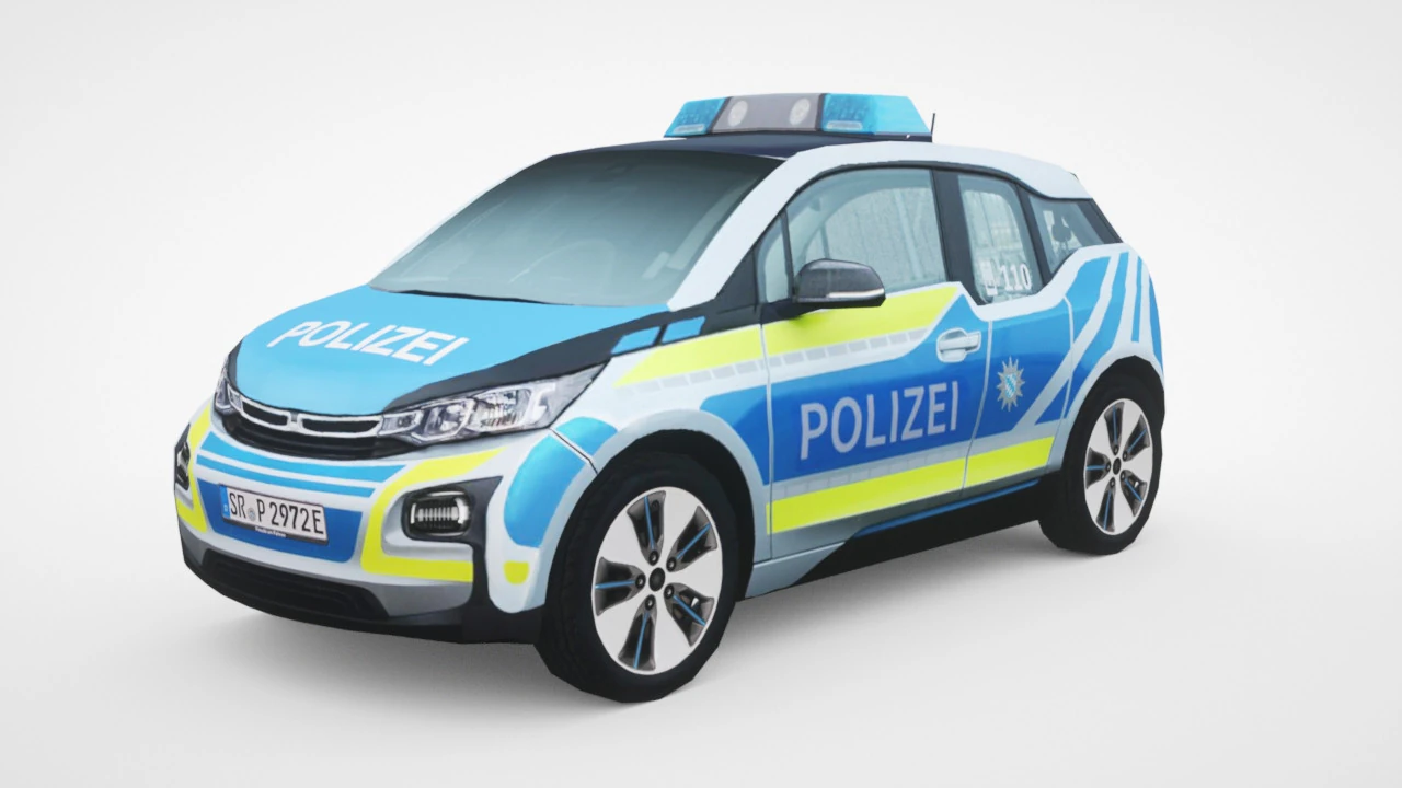 Generisches Polizei-V8-Kleinstadtauto 3D Modell .c4d .max .obj .3ds .fbx .stl .blend 