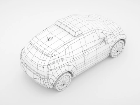 Generisches Polizei-V8-Kleinstadtauto 3D Modell