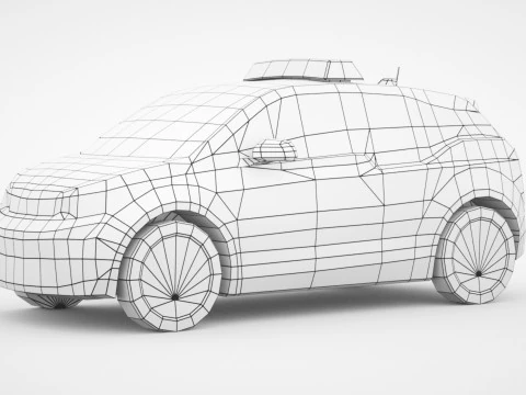Generisches Polizei-V8-Kleinstadtauto 3D Modell