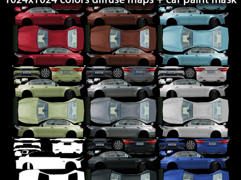 Generic Sedan v4 multicolors Modèle 3D