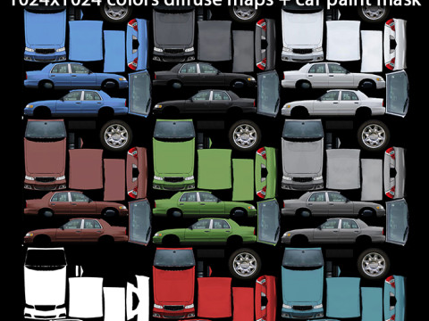Generic Sedan v5 multicolors 3D Model