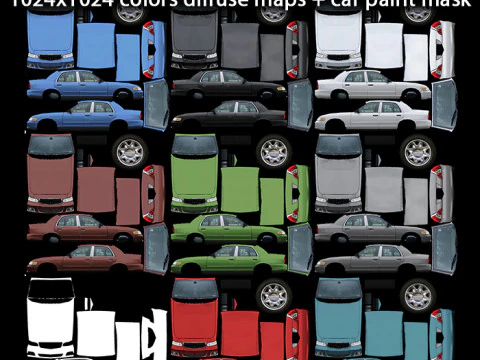 Berlina generica v5 multicolori Modello 3D