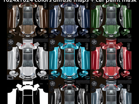Generic Sedan v6 multicolors Modello 3D