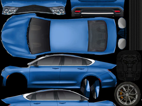 Универсальный седан v9 3D Модель