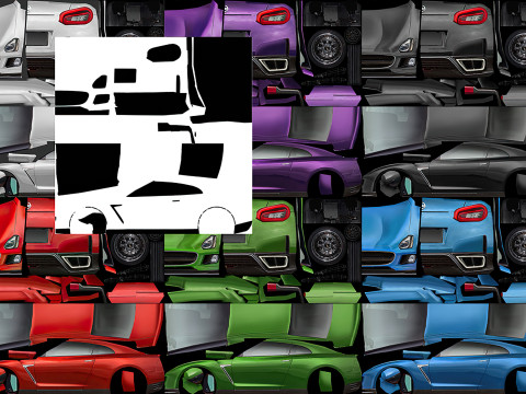 Generic Supercar v1 multicolors 3D Model