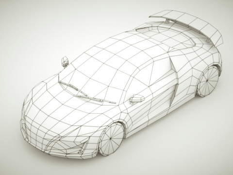 Generic Supercar v2 multicolors 3D Model