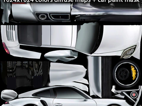 Generic Supercar v3 multicolors 3D Model