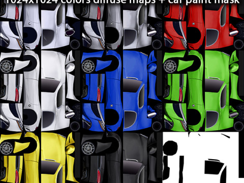 Generic Supercar v4 multicolors Modello 3D