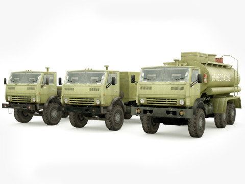 Kamaz 5350 lowpoly collection 3D 模型