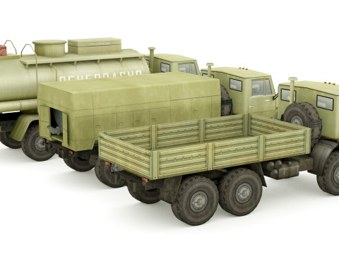 Kamaz 5350 lowpoly collection 3D Model