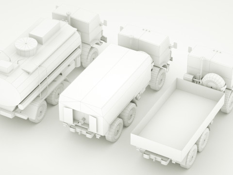 Kamaz 5350 lowpoly collection 3D Model