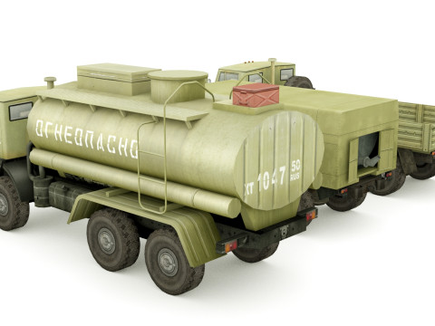 Kamaz 5350 lowpoly collection 3D Model