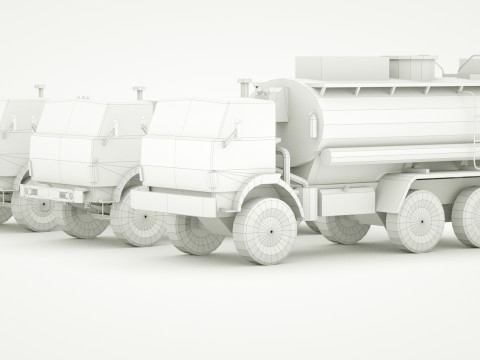 Kamaz 5350 lowpoly collection 3D Model