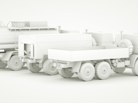 Kamaz 5350 lowpoly collection 3D Model