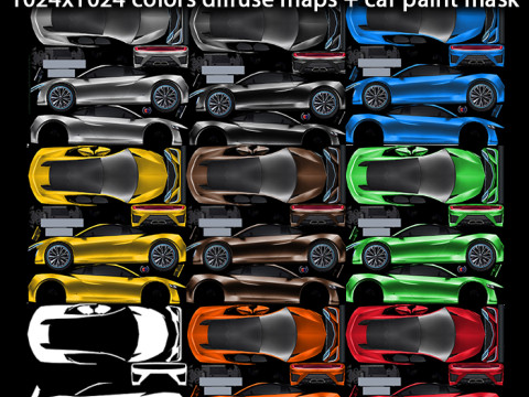Generic Supercar v6 multicolors Model 3D