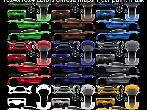 Generic Supercar v7 multicolors Modello 3D