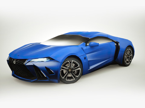 Generic Supercar v8 multicolors Model 3D