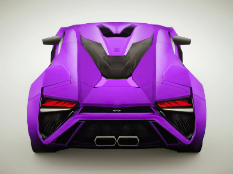 Generic Supercar v8 multicolors 3D Model