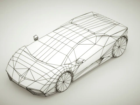 Generic Supercar v9 multicolors 3D Model