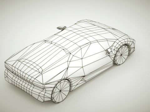 Generic Supercar v9 multicolors 3D Model