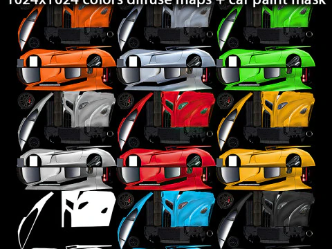 Generic Supercar v10 multicolors 3D Model