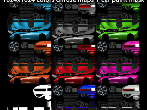 Generic Supercar v11 multicolors Model 3D