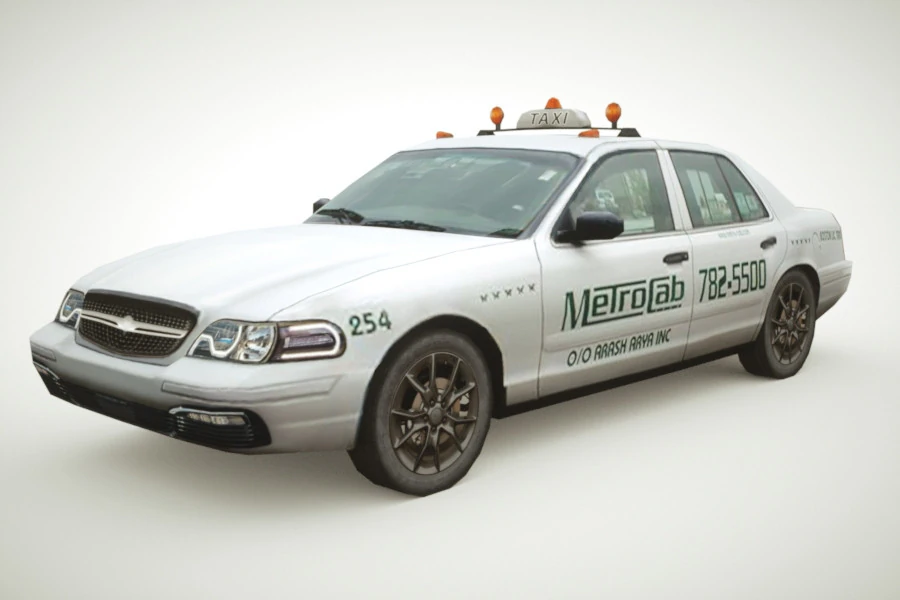 Taxi v1 Sedan 3D Model .c4d .max .obj .3ds .fbx .stl .blend