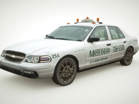 Такси v1 Седан 3D Модель