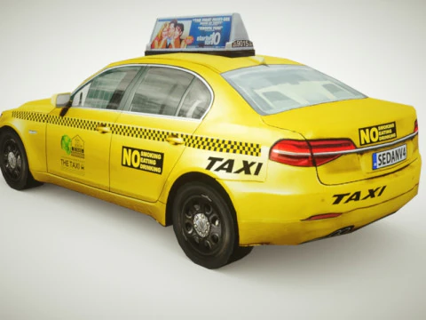 Taxi v2 lowpoly Modello 3D