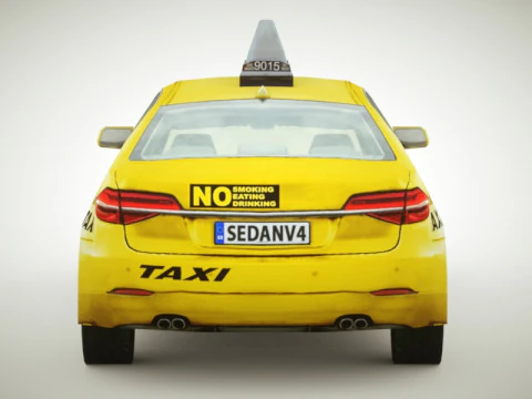 Taxi v2 lowpoly Modello 3D
