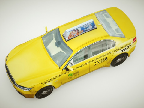 Taxi v2 lowpoly 3D Model
