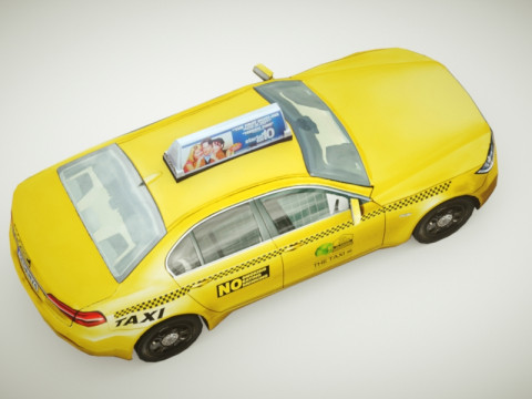 Taxi v2 lowpoly 3D Model