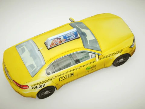 Taxi v2 lowpoly Modello 3D
