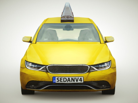 Taxi v2 lowpoly 3D Model