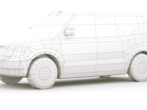 Taxi v3 lowpoly 3D Model