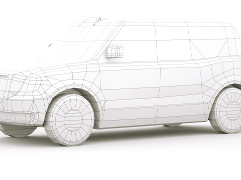 Taxi v3 lowpoly 3D Model