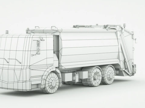 Camion poubelle g&eacute;n&eacute;rique Modèle 3D